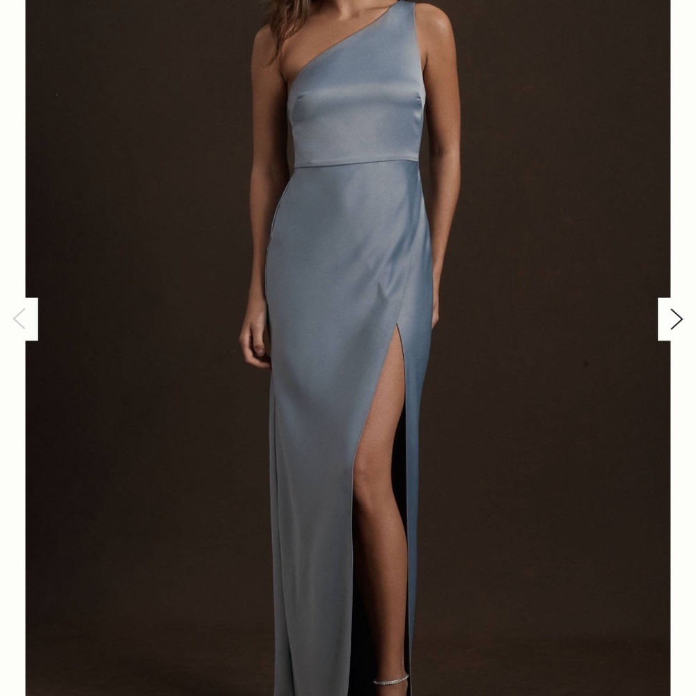 BHLDN dusty blue bridesmaid dress